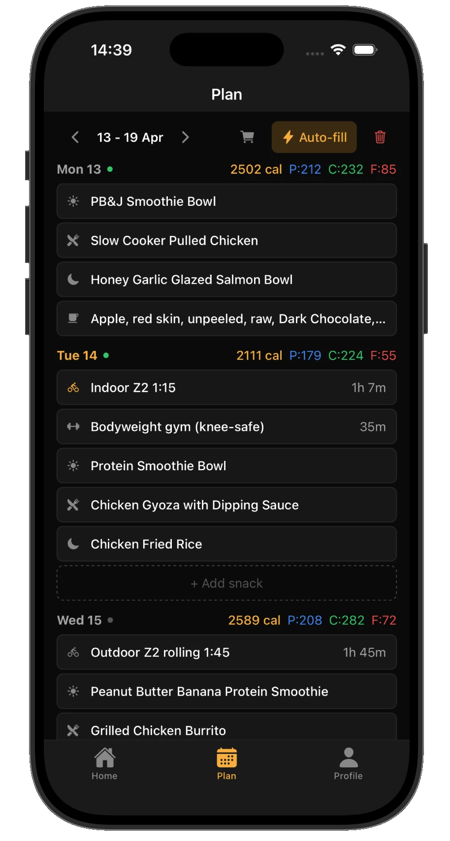 Auto-Fill Meals